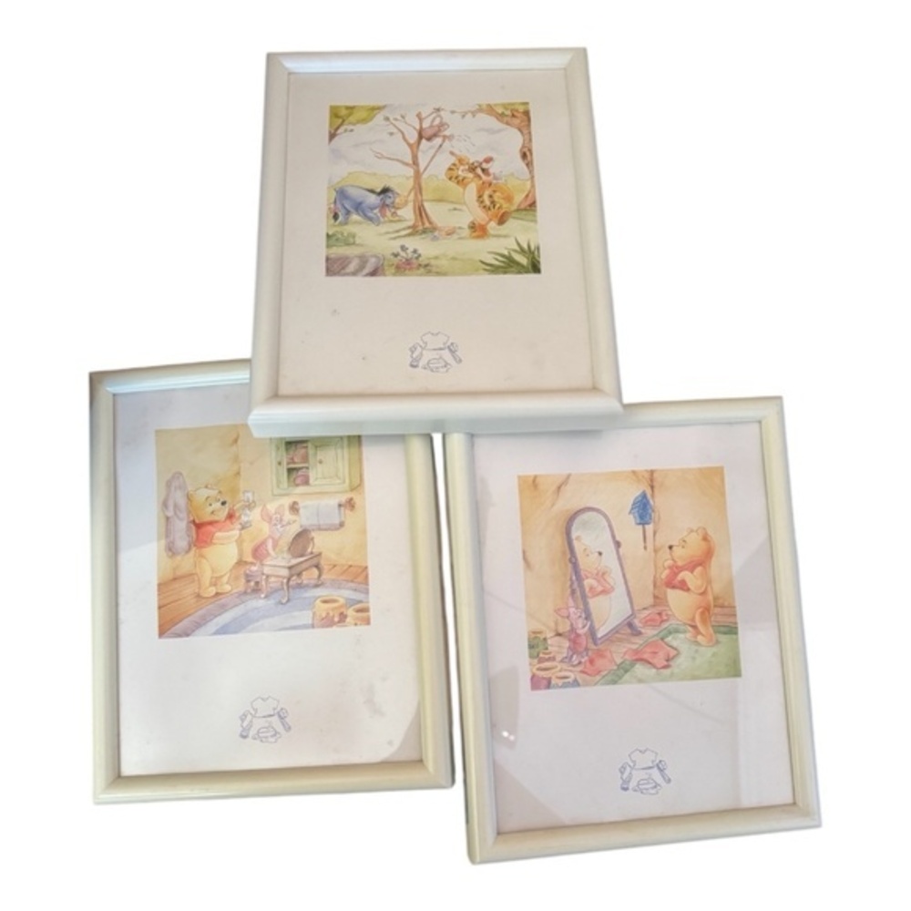 Disney Winnie the Pooh & Tigger Nursery Framed Wall Art Milne & Shepard Set of 3